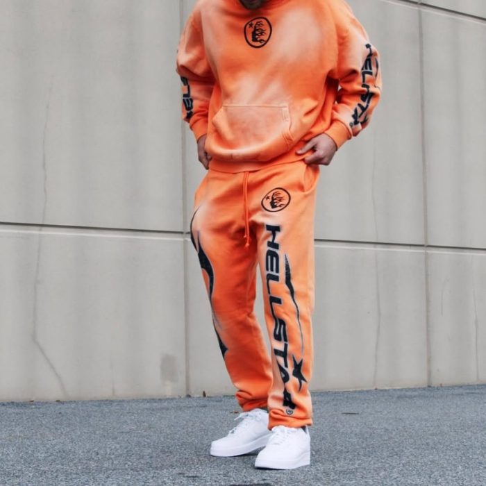 Orange Hellstar Fire Dye Tracksuit