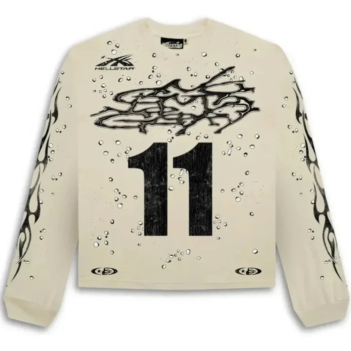 Hellstar White Moto Cross Long Sleeve