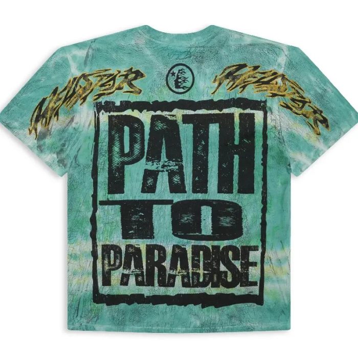 Green Hellstar Rasta Skull Tye-Dye T-Shirt
