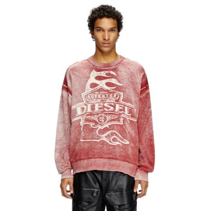 Red Hellstar x Diesel K-Belez Reverse Print Logo Jumper