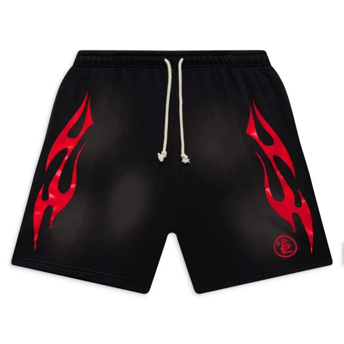 Hellstar Flame Shorts Red/Black