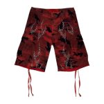 Hellstar Studded Cargo Shorts Red